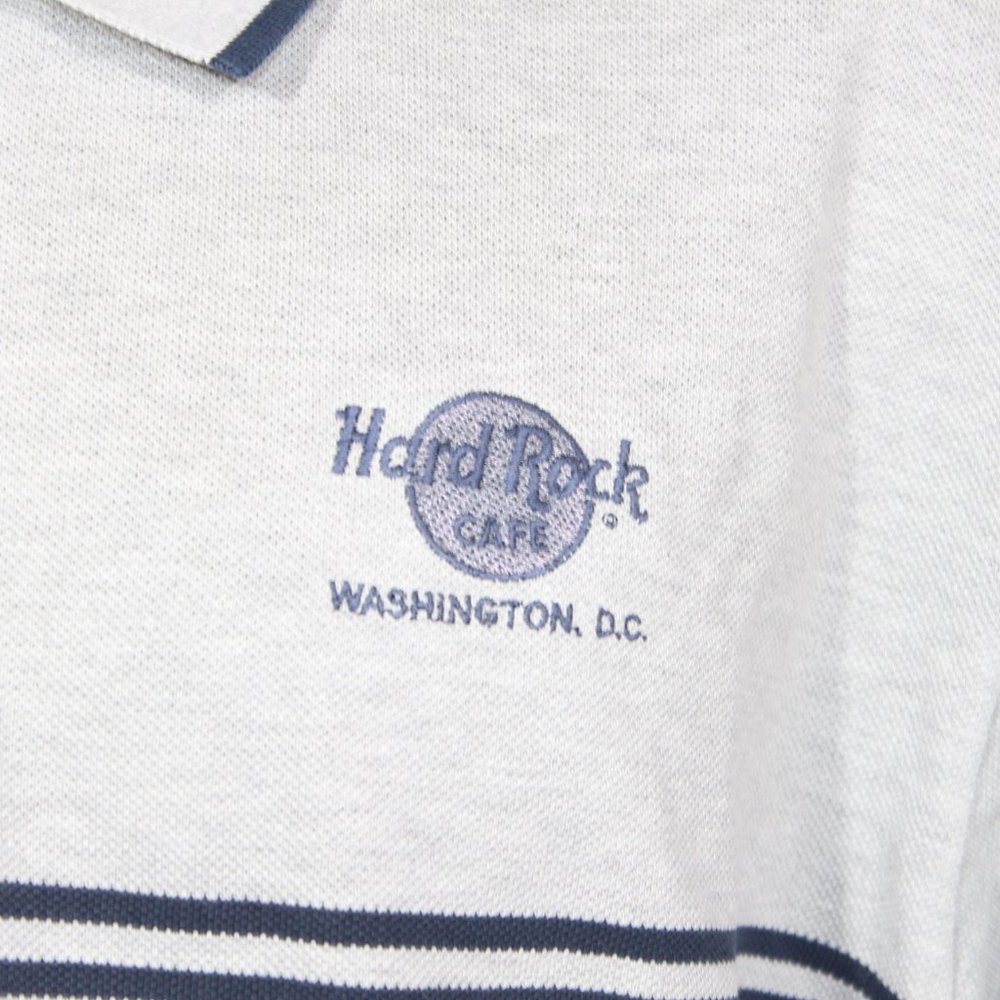 Hard Rock Cafe Polo Shirt Large Grey Washington DC Short Sleeve Summer Mens - Picture 4 of 10